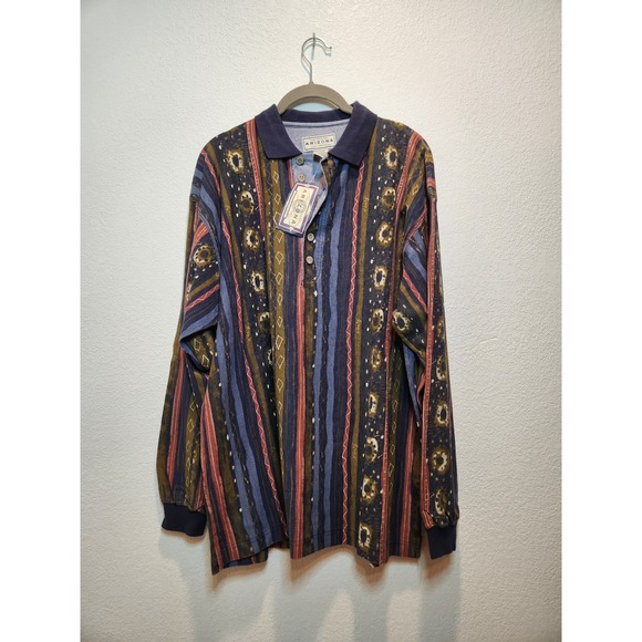 Arizona Jean Company Other - Vintage Arizona Jean Co Shirt NWT 90s Stripe Polo Long Sleeve M